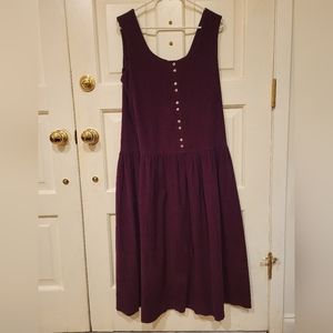 Vintage Women's Pinwhale Corduroy Pinafore Jumper Dress, Size 10